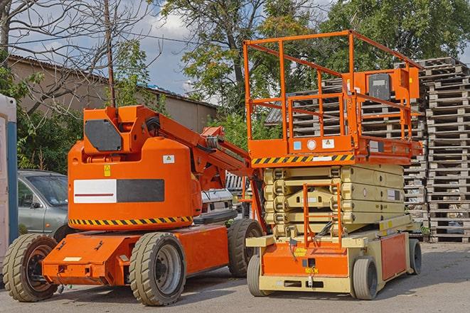 warehouse forklift in motion in Climax